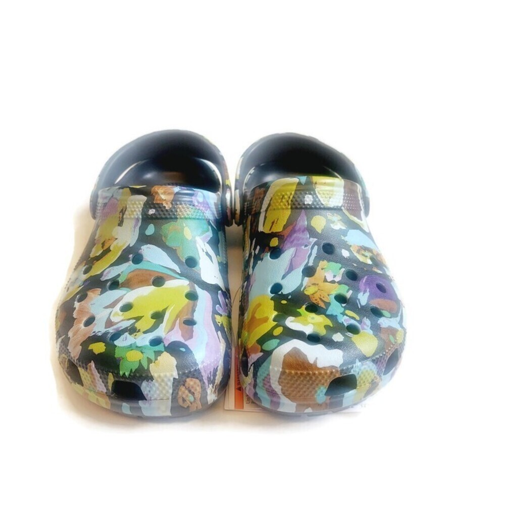 CROCS Classic Painted Floral Slip On Clogs Mens 6 Womens 8 Sandals Shoes - Picture 5 of 8